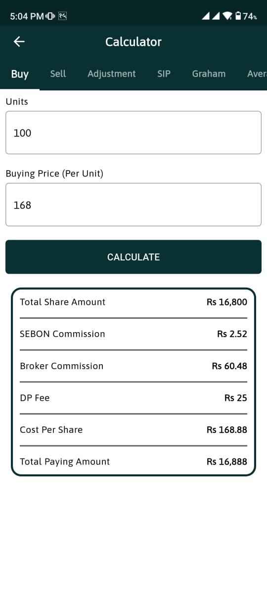 Buy Calculator screenshot
